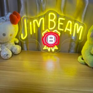 Bar neon sign, Jim Beam whiskey LED neon sign, suitable for shop, club, pub, party