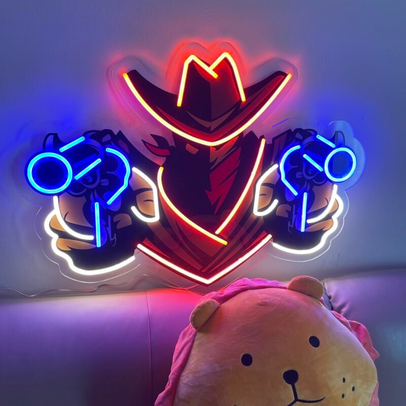 Aiming Guns LED Neon Sign Light Pop Art - Image 4
