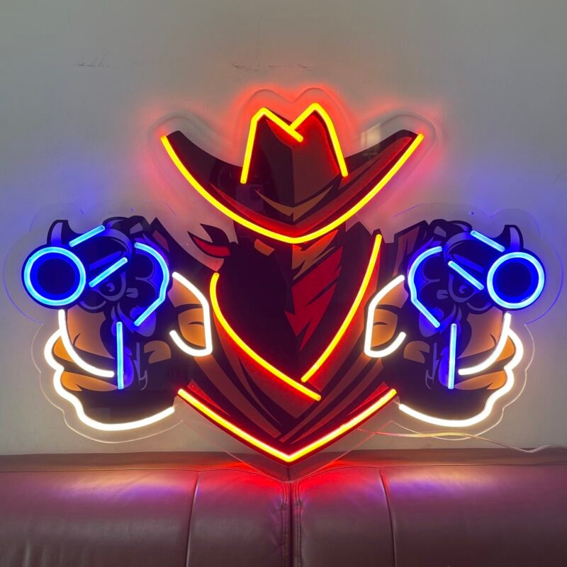 Aiming Guns LED Neon Sign Light Pop Art